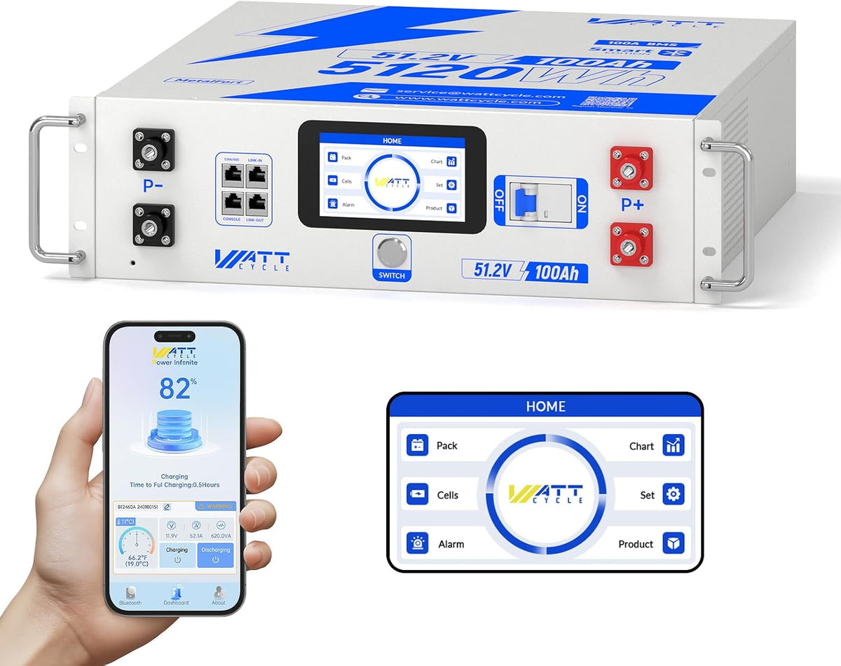 51.2V 100Ah Lifepo4 Battery 100A BMS Rack Mount Bluetooth