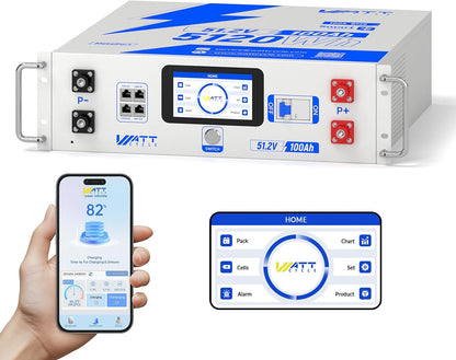 51.2V 100Ah Lifepo4 Battery 100A BMS Rack Mount Bluetooth