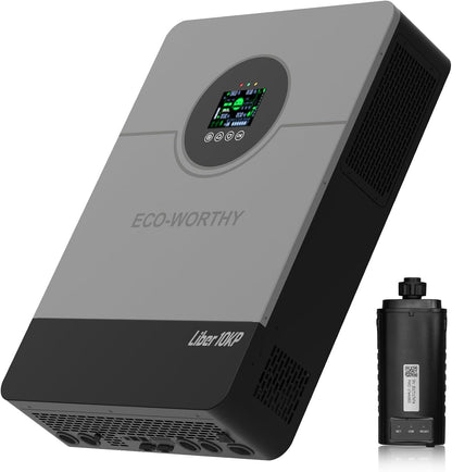 Liber 10000W DC 48V UL1741 Solar Inverter,Ac Output 120V/240V,Support Parallel,Built-In 2 MPPT Solar Controllers,Max 200A Battery Charging,Parallel up to 6 Units 48V Inverter Charger
