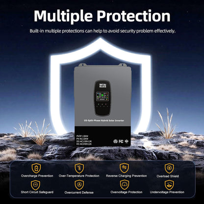 12000W Hybrid Solar Inverter with Wifi, 48V Split Phase