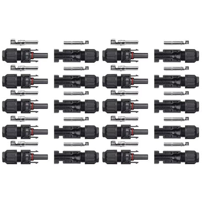 10 Pairs Solar Connector MC4 1000V Solar Plug 30A for PV Cable Connection UV Resistant IP67 Male Female Connector