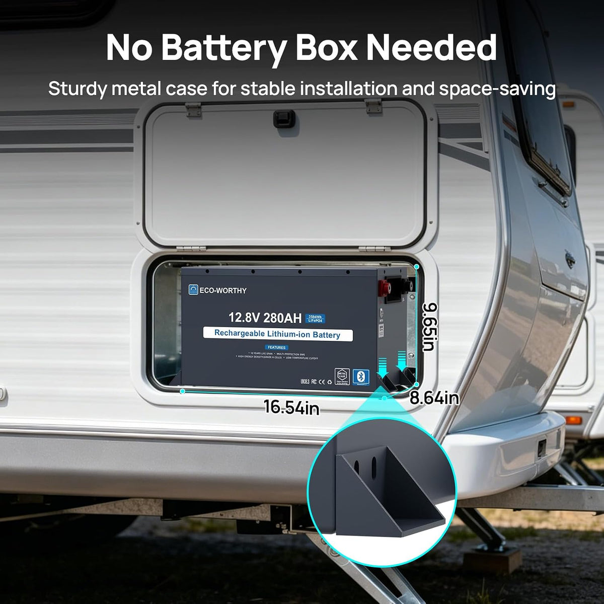 Energyrock 12V 280Ah Metal Case Lifepo4 Lithium Battery