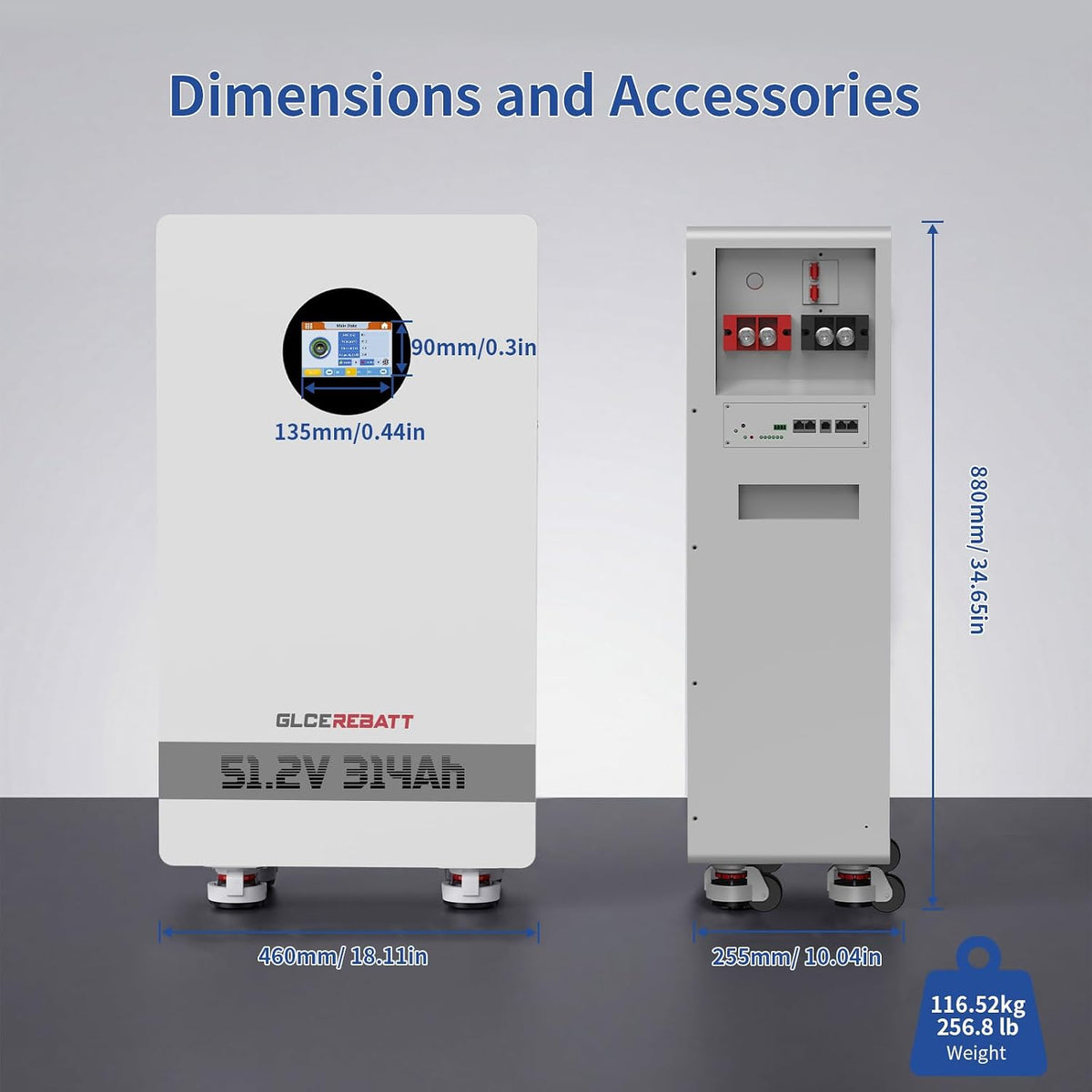 48V(51.2V) 314Ah Lifepo4 Battery, 200A Active Balancing BMS, 16.07Kwh, LCD Touchscreen & Bluetooth, up to 15 Units Parallel for Home Solar Backup Off-Grid
