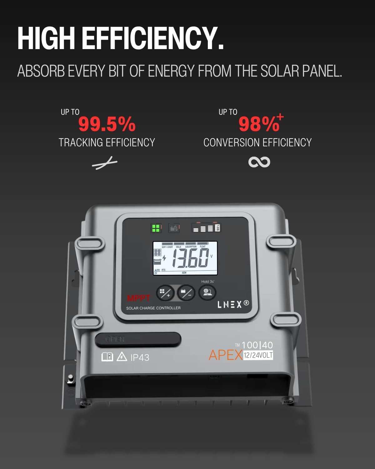 Controlador MPPT 40A 12V/24V | Carga solar