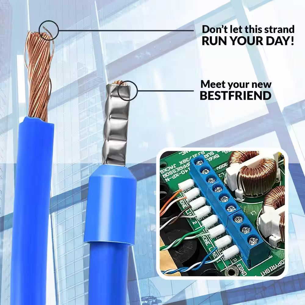 Insulated Wire Ferrule Refill Kit 160 Pcs Sized AWG 14-8 for Use with Crimping Tool