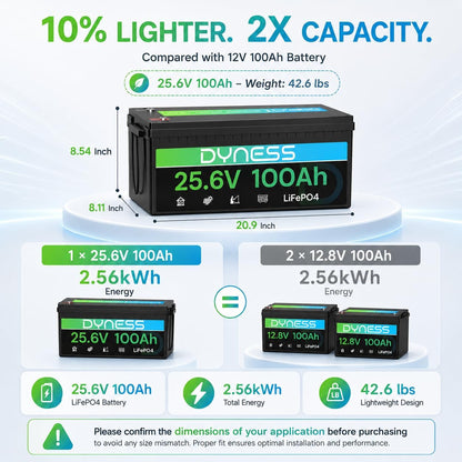 24V 100Ah Lifepo4 Lithium Battery Deep Cycle for Marine, RV, Solar