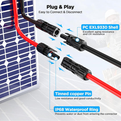 20FT Mc4 to Xt60 Connector Solar Charge Cable