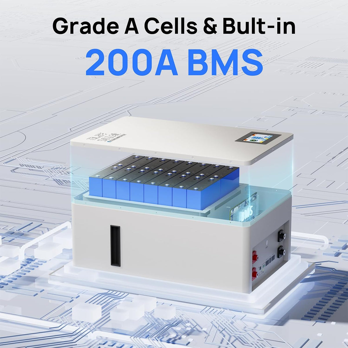 48V 200Ah(205Ah) Lifepo4 Battery Wall Mounted, 10.49Kwh Solar Storage 8000+ Cycles 48V Rechargeable Lithium Battery with 200A BMS for Photovoltaic System, Home Use, Emergency, RV