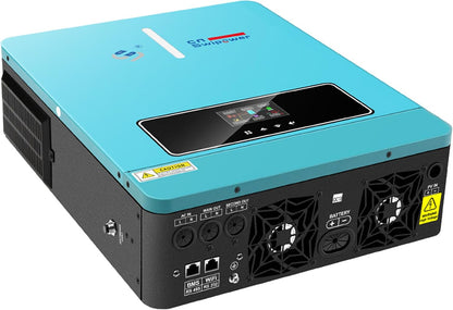3600W Hybrid Solar Inverter，24Vdc to 120VAC Power Converter with 120A MPPT Solar Charging Controller，Battery-Less Operation Pure Sine Wave Inverter for Home, Rvs and Off-Grid Cabin