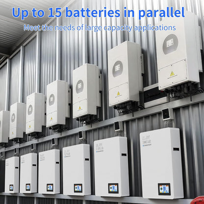 48V 200Ah(205Ah) Lifepo4 Battery Wall Mounted, 10.49Kwh Solar Storage 8000+ Cycles 48V Rechargeable Lithium Battery with 200A BMS for Photovoltaic System, Home Use, Emergency, RV