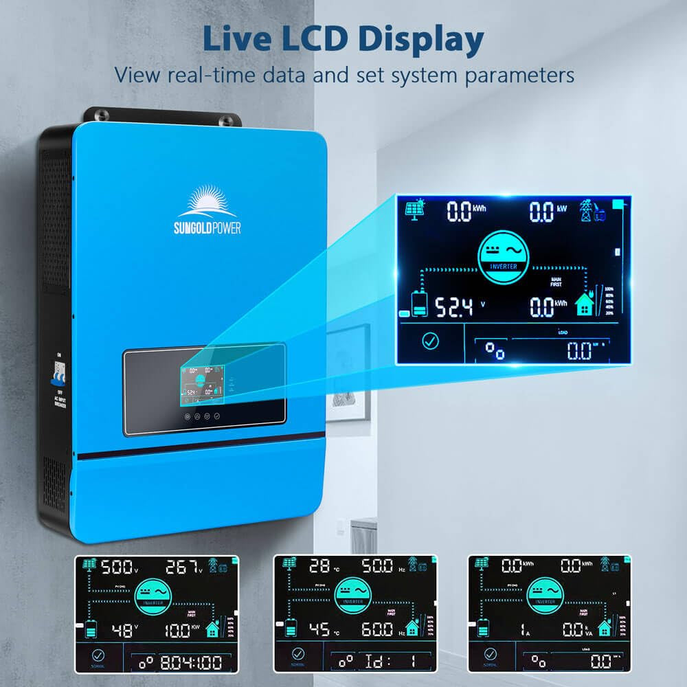 8000W 48V Solar Inverter,Built-In 2 Mppts, Max 180A Battery Charging, AC Input/Output 120V/240V(Settable), Split Phase Pure Sine Wave Inverter UL1741 Sph8048P(Wifi and BMS COMM)
