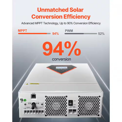 Hybrid Solar Inverter 3500W All in One Pure Sine Wave Charger 24 V DC to 220/230V AC Built-In 100A MPPT Solar Controller