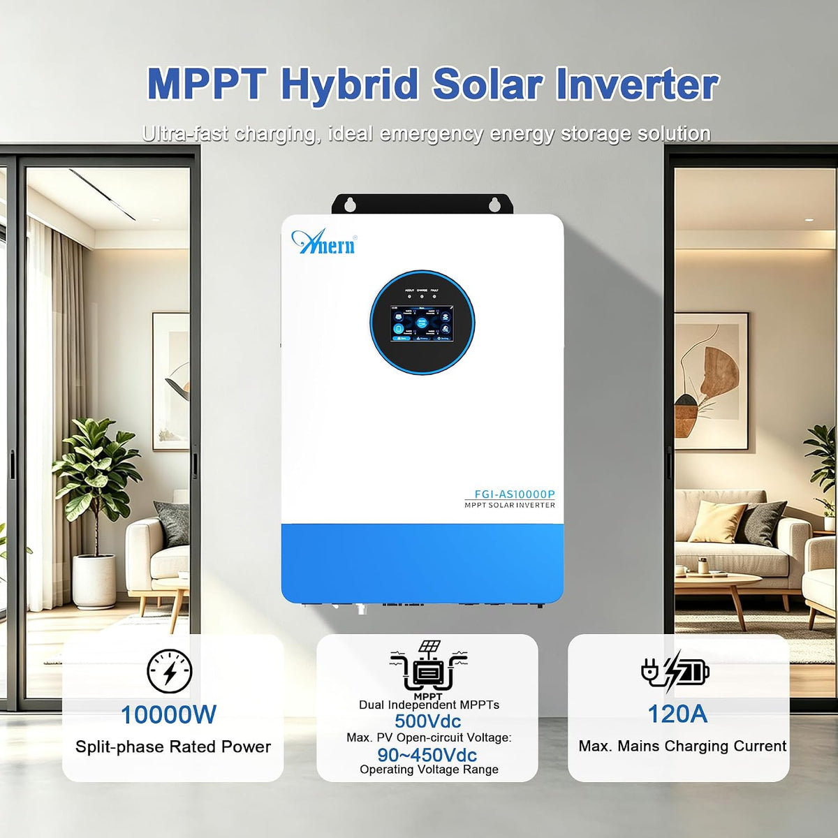10000W Hybrid Solar Inverter 48V Split Phase 120V/240V