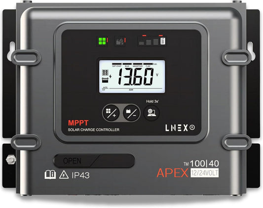 MPPT Solar Charge Controller 40A, 12V 24V Solar Panel Regulator with Temp Sensor for Lifepo4,Agm, Gel, Flooded and Lithium Battery