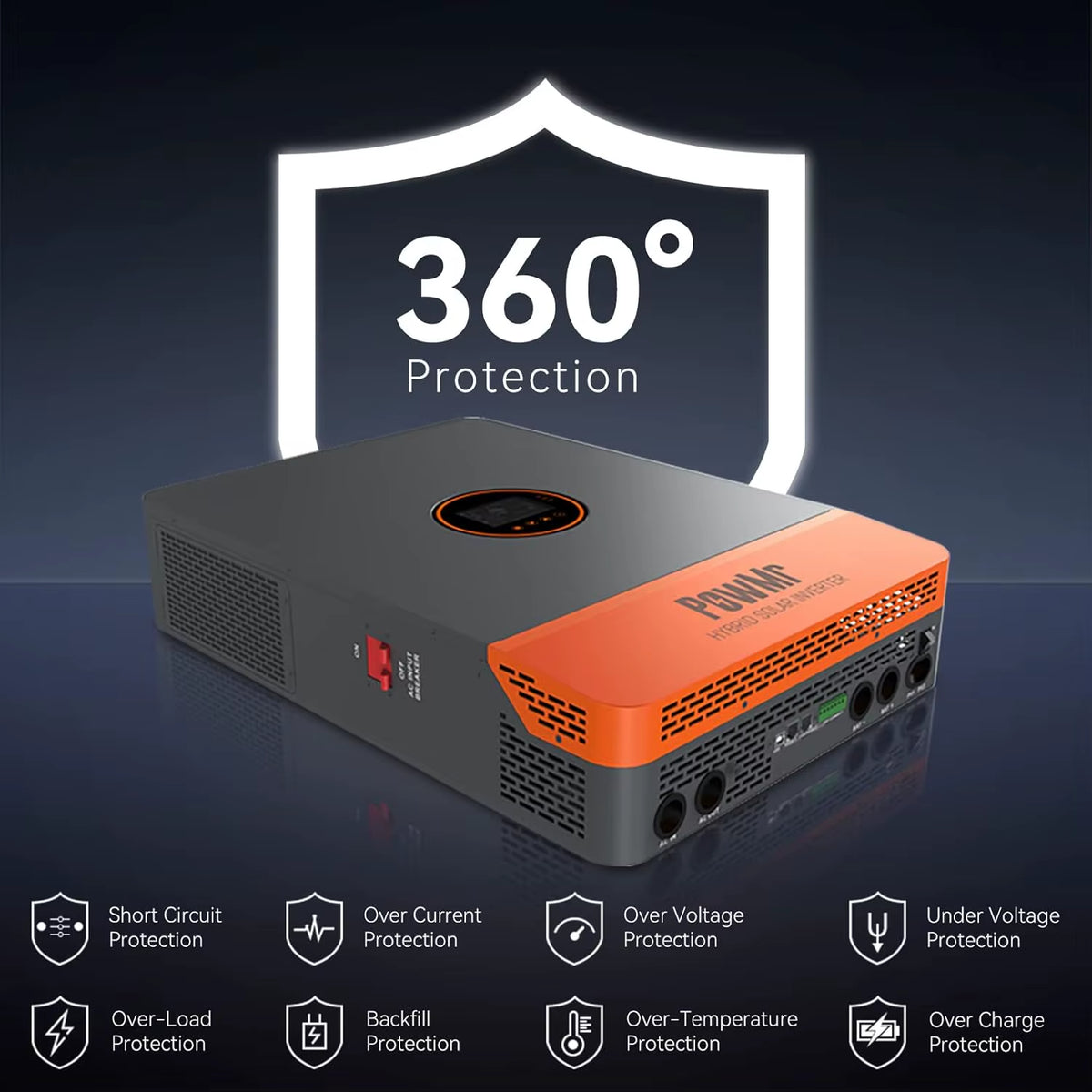 10KW Split Phase Inverter 48V 110V 220V Hybrid Solar Inverter Dual MPPT Dual Output off Grid with MPPT 200A Solar Charger