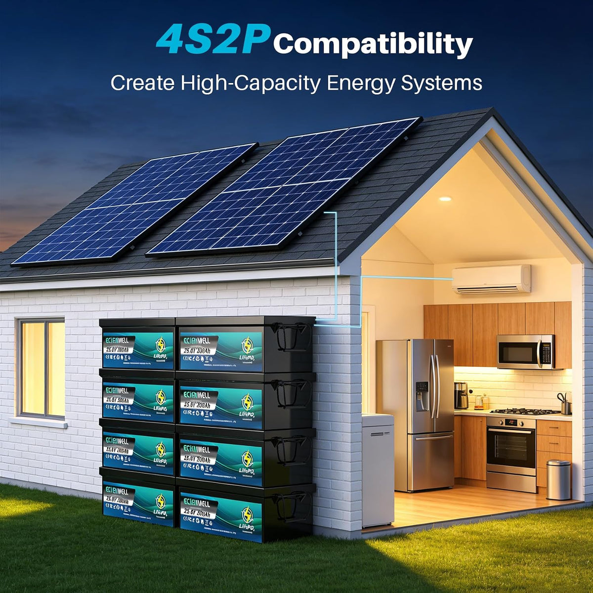 24V(25.6V) 200Ah Lifepo4 Lithium Battery, 5120Wh Deep Cycle Lithium Battery, Built-In 200A BMS, 15000+ Cycles, IP65 Waterproof, Perfect for Trolling Motor, Solar, RV, Marine, Off-Grid and Home Backup