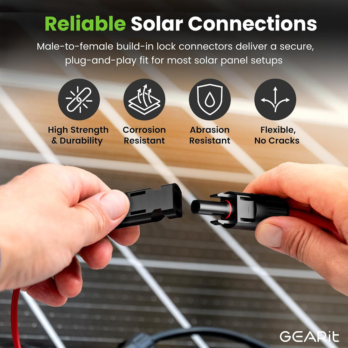12 AWG Solar Extension Cable, 50FT Red/Black Tinned Copper PV Wire