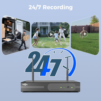 3MP Wireless Wi-Fi Security Camera System without Hard Drive, Color Night Vision, Motion Detection,2- Way Audio,Ip66 Waterproof, for Indoor Outdoor