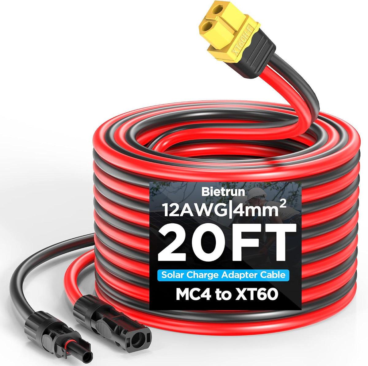 20FT Mc4 to Xt60 Connector Solar Charge Cable