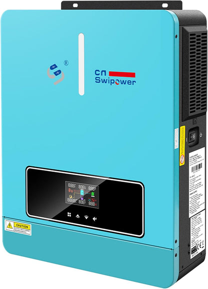 3600W Hybrid Solar Inverter，24Vdc to 120VAC Power Converter with 120A MPPT Solar Charging Controller，Battery-Less Operation Pure Sine Wave Inverter for Home, Rvs and Off-Grid Cabin