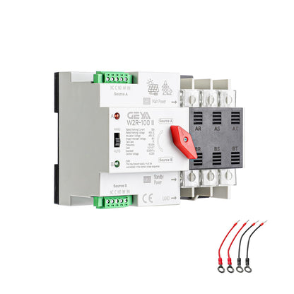 Automatic Transfer Switch Three Phase ATS 100A 220V Power Transfer Switch Din Rail Mounted Controller Electrical Type(3P-100A-Ac220V)
