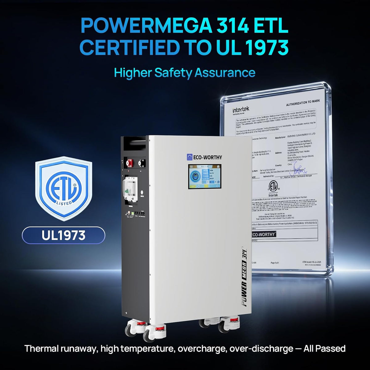 Powermega 48V 314Ah (2 Pack) UL1973 Lifepo4 Battery
