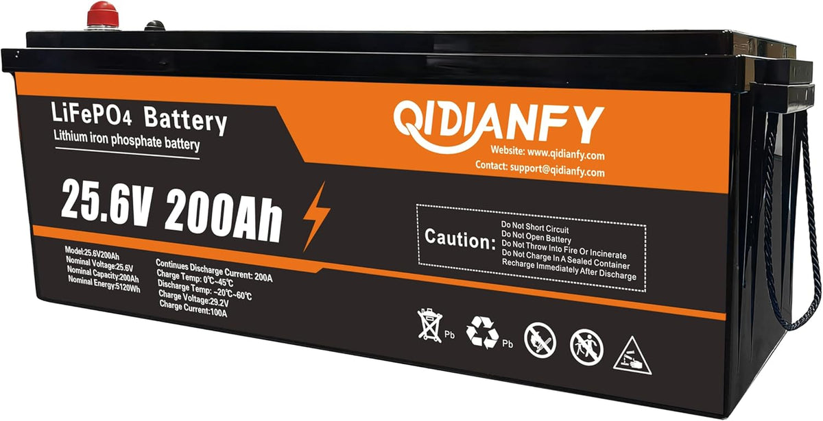 24V 200Ah Lifepo4 Battery 5.12Kwh, 200A BMS, 15000+ Cycles