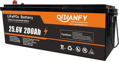24V 200Ah Lifepo4 Battery 5.12Kwh, 200A BMS, 15000+ Cycles