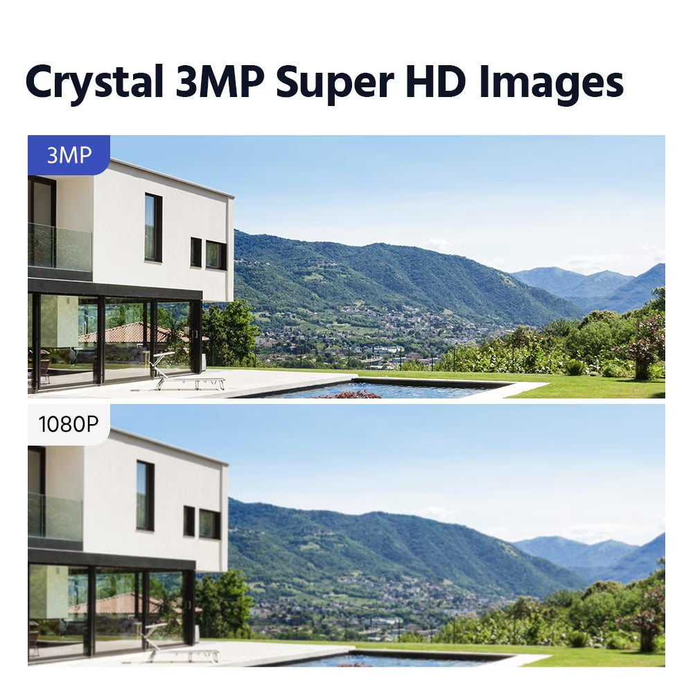 WS200 8 Channel 5MP Wireless NVR Security System with 8Pcs 3MP HD Wifi IP Cameras 100 Ft Night Vision H.264+ Smart Motion Alerts Audio Record AI Human Detection IP66 Waterproof without HDD