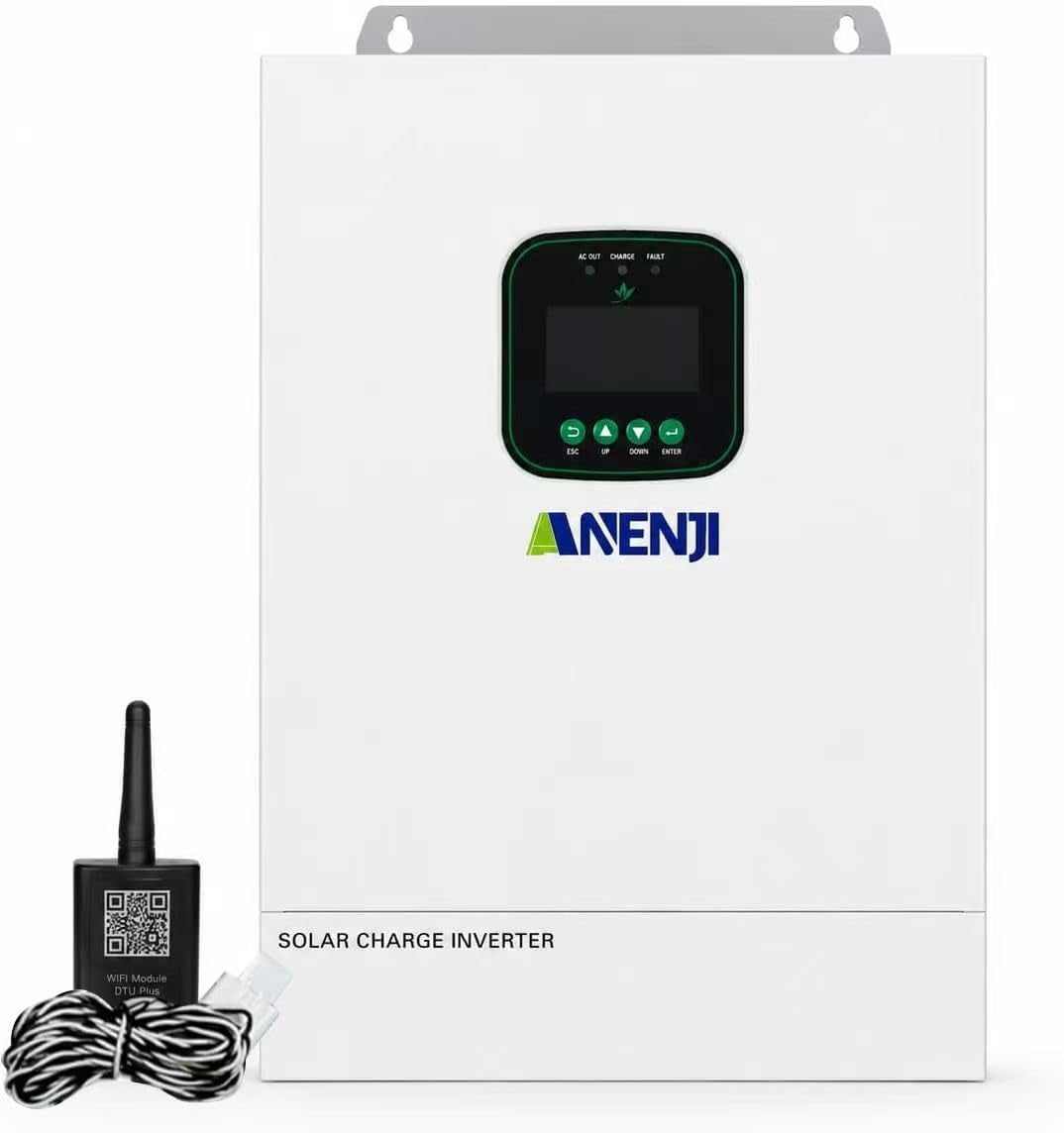 Hybrid Solar Inverter 48V 3600W,Built in 80A MPPT Solar Charger 300Vdc,Support Parallel(6 Units) Pure Sine Wave Off-Grid+On-Grid Inverter with Wifi for Home Loads,Lead Acid/Lithium Battery Compatible