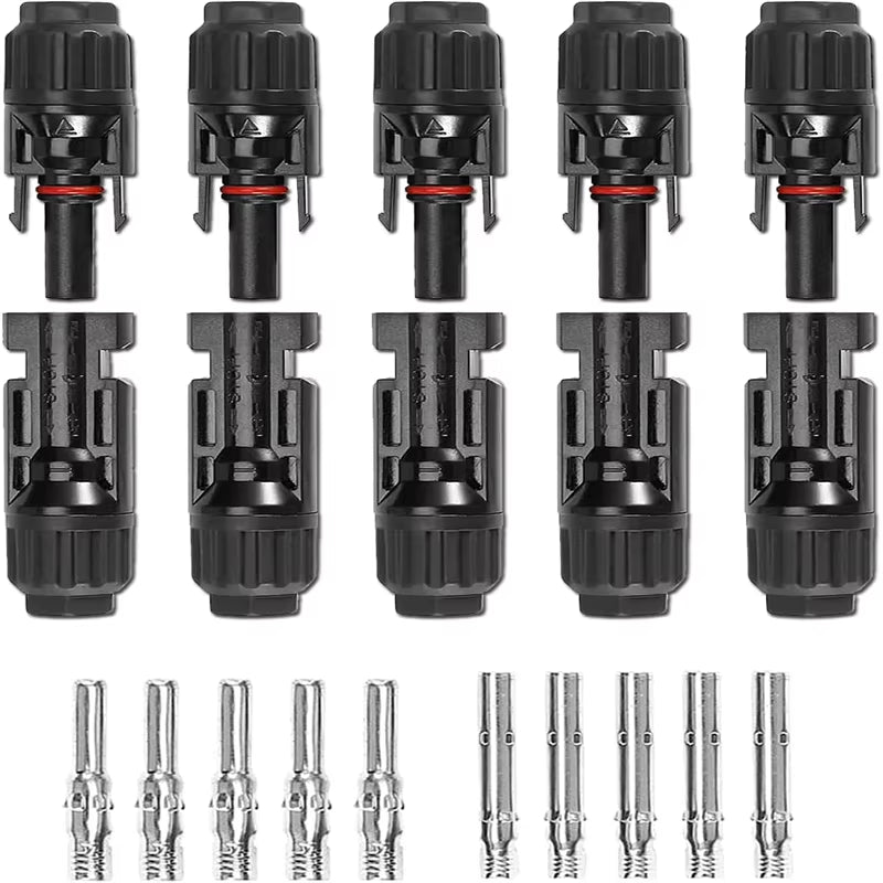10 Pairs Solar Connector MC4 1000V Solar Plug 30A for PV Cable Connection UV Resistant IP67 Male Female Connector