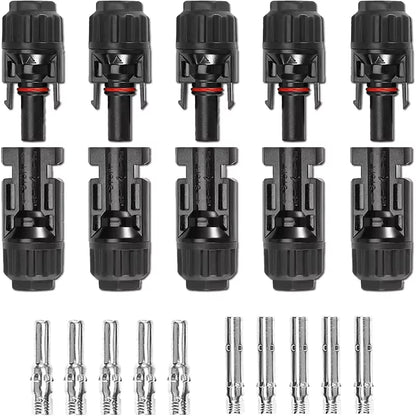 10 Pairs Solar Connector MC4 1000V Solar Plug 30A for PV Cable Connection UV Resistant IP67 Male Female Connector