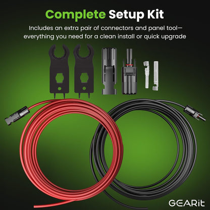 12 AWG Solar Extension Cable, 50FT Red/Black Tinned Copper PV Wire