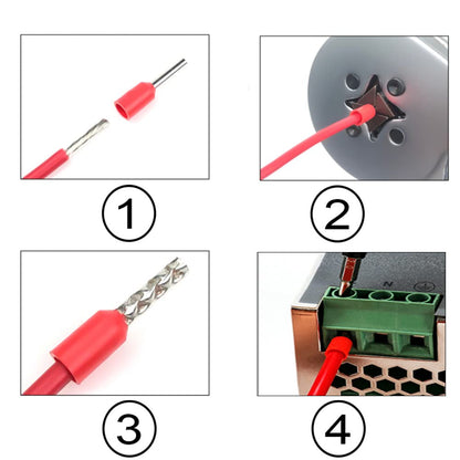200Pcs 8 AWG Insulated Wire Ferrules Copper Cord End Terminals