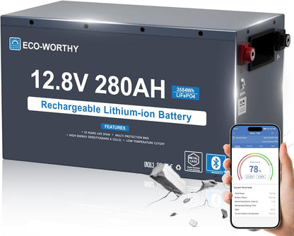 Energyrock 12V 280Ah Metal Case Lifepo4 Lithium Battery