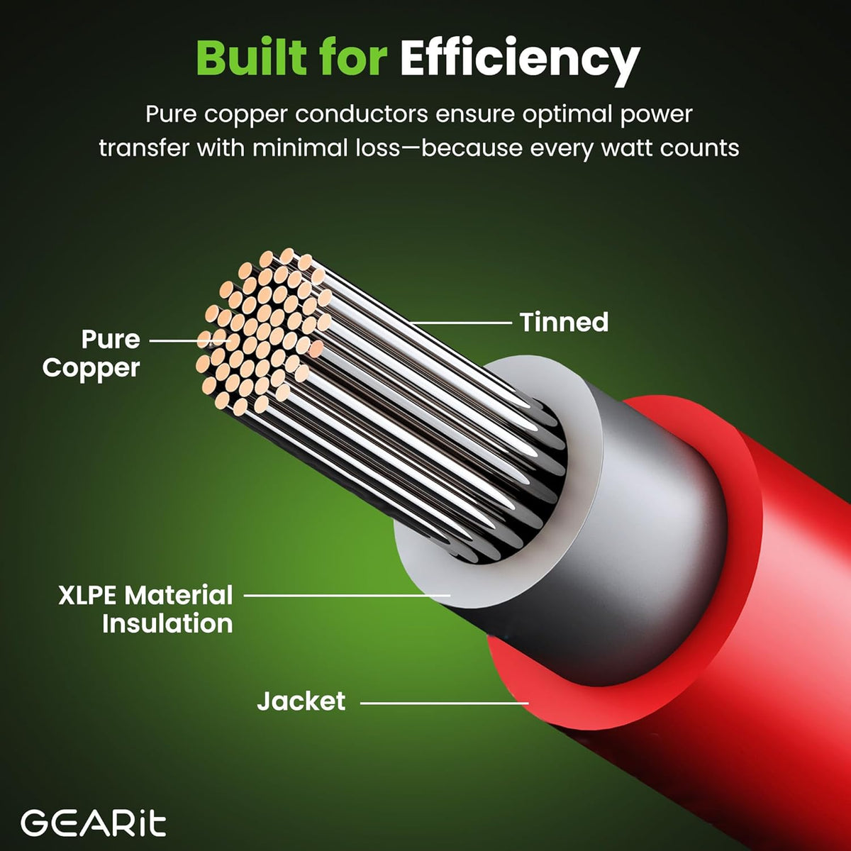 12 AWG Solar Extension Cable, 50FT Red/Black Tinned Copper PV Wire
