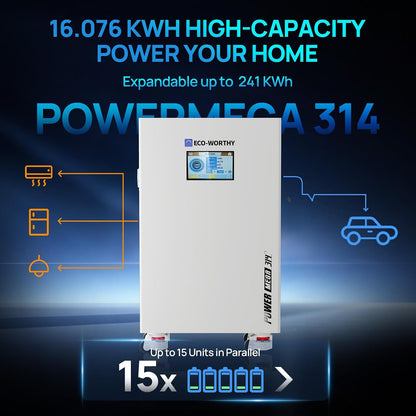 Powermega 48V 314Ah (2 Pack) UL1973 Lifepo4 Battery